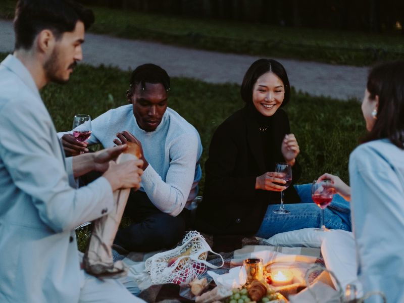 vrienden picknick